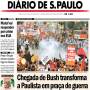 Brazil's frontpage paper shows violent protests against Bush