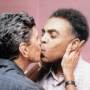 Brazilian pop music icons Caetano Veloso and Gilberto Gil seal it with a kiss