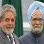 Brazilian president Lula and Indian premier Singh