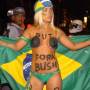 Naked model Janaí­na Ribeiro protests Bush's visit to Brazil