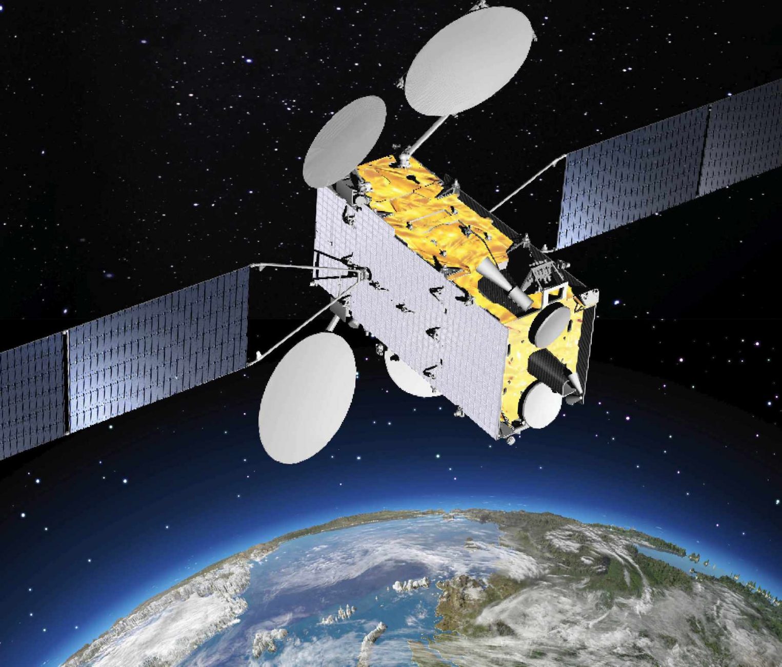 Rendition of Brazil's SGDC Satellite. Photo: Thales Alenia Space