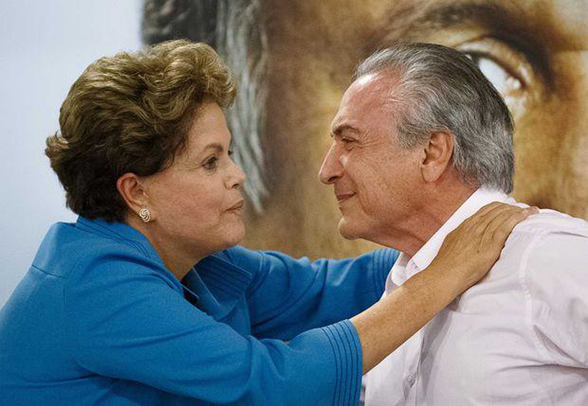 Former president Dilma Rousseff and her then vice president Michel Temer