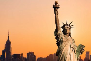 Statue of Liberty with New York in the background