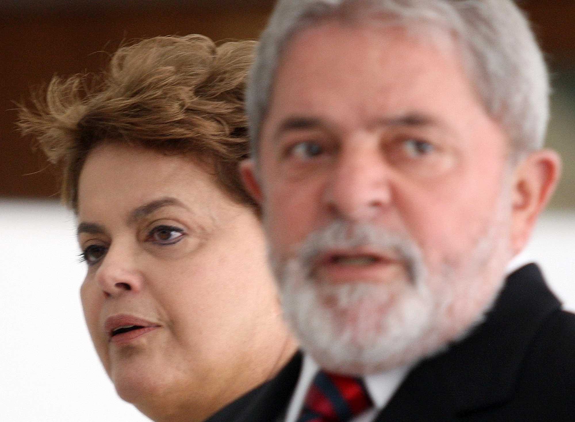 Former Brazilian presidents Dilma Rousseff and Luiz Inácio Lula da Silva