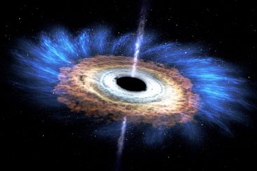 Illustration of black hole tearing apart star - NASA