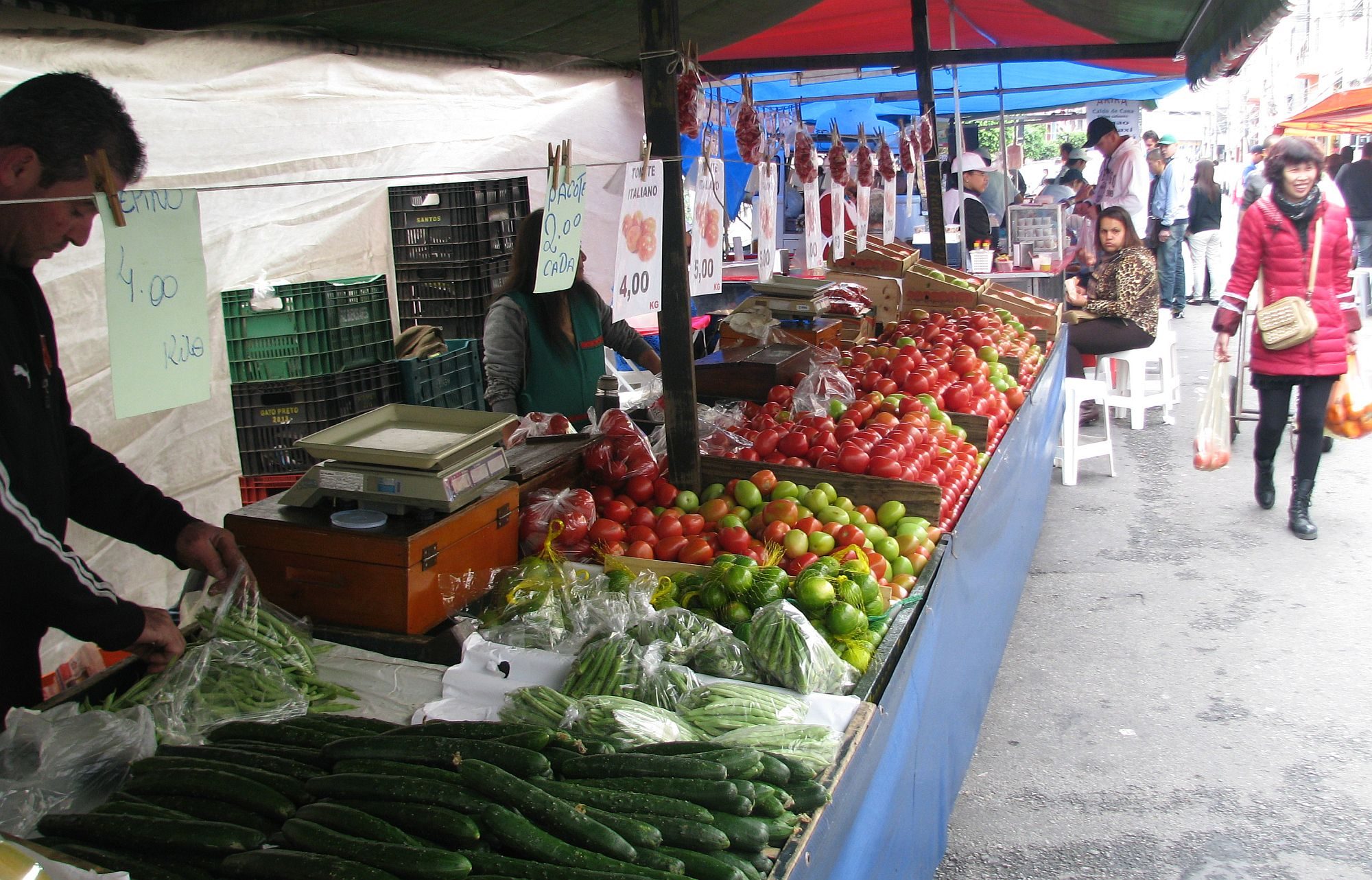 Street market in São Paulo, Brazil