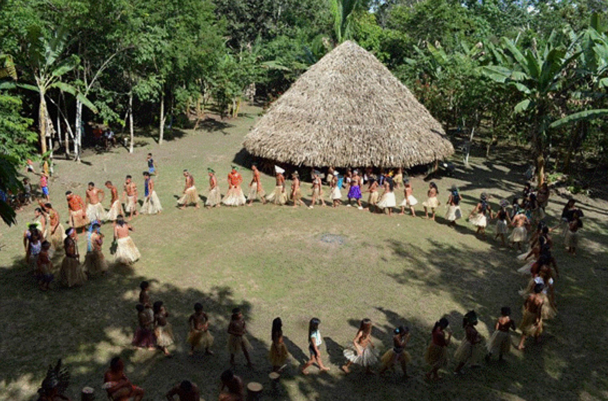 Shawãdawa Indians dancing the mariri