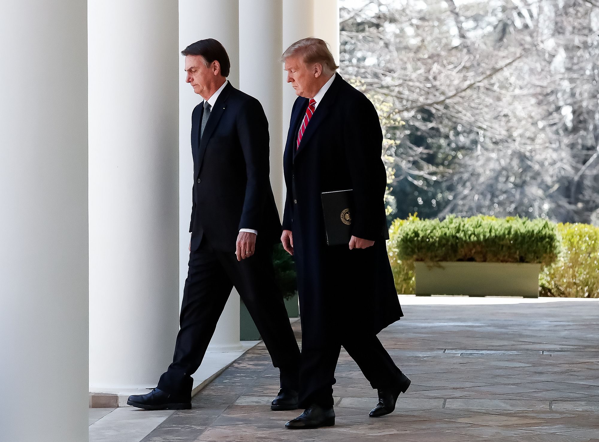 US and Brazilian presidents meet in Washington on March 19, 2019.