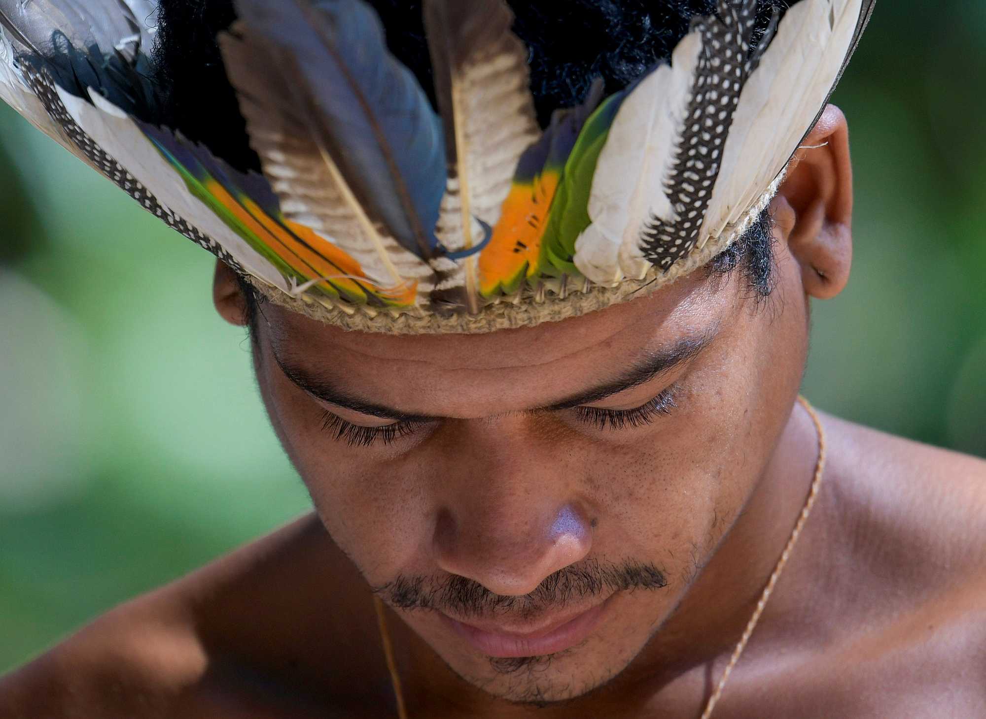 Pataxó Indian from the village Nao Xoha, in Minas Gerais state, Brazil - Washington Alves/Reuters