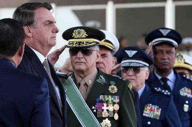 President Jair Bolsonaro with military brass
