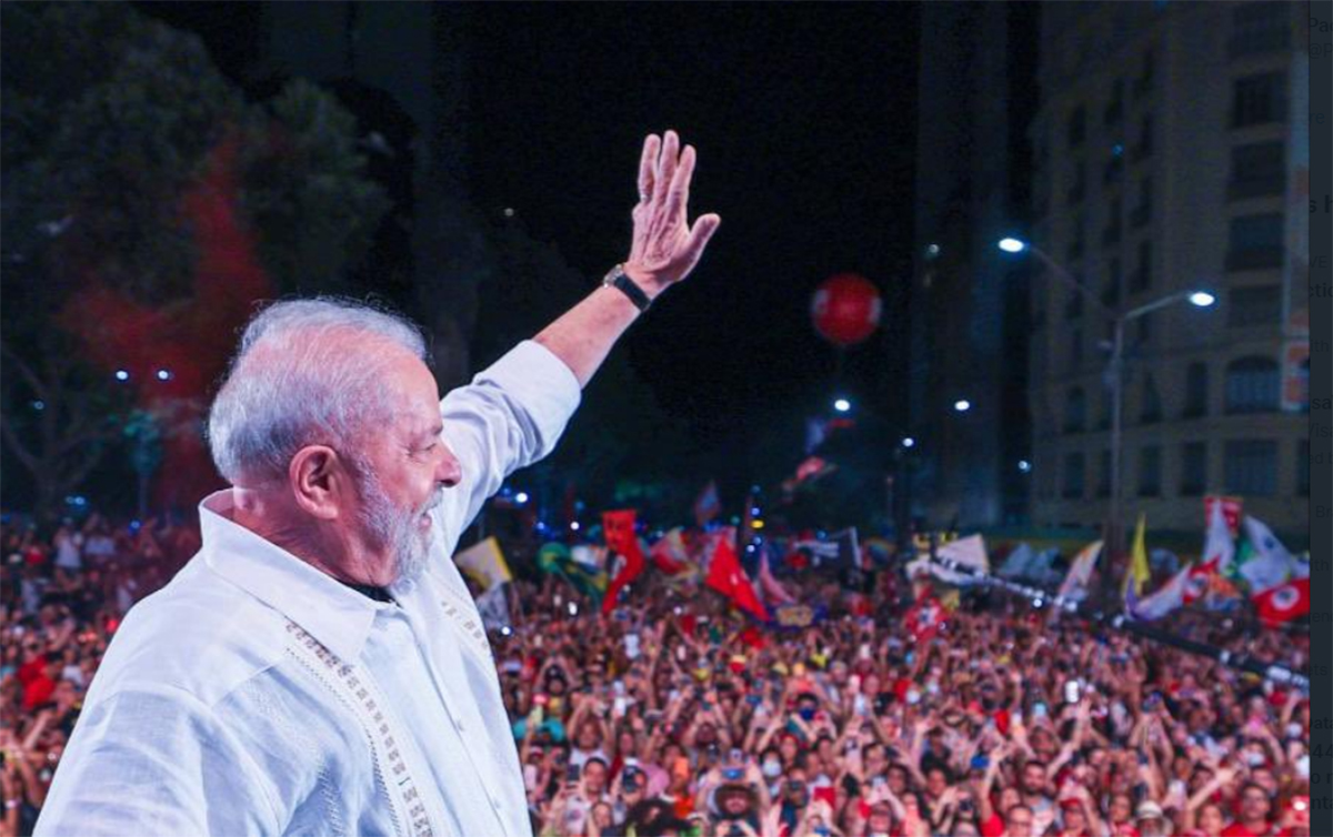Workers Party campaign rally in Rio de Janeiro with Luiz Inácio Lula da Silva, on July 7, 2022