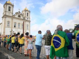 Brazilian leader Jair Bolsonaro is attempting to win the Christian vote in the upcoming election. Joacy Souza/Alamy