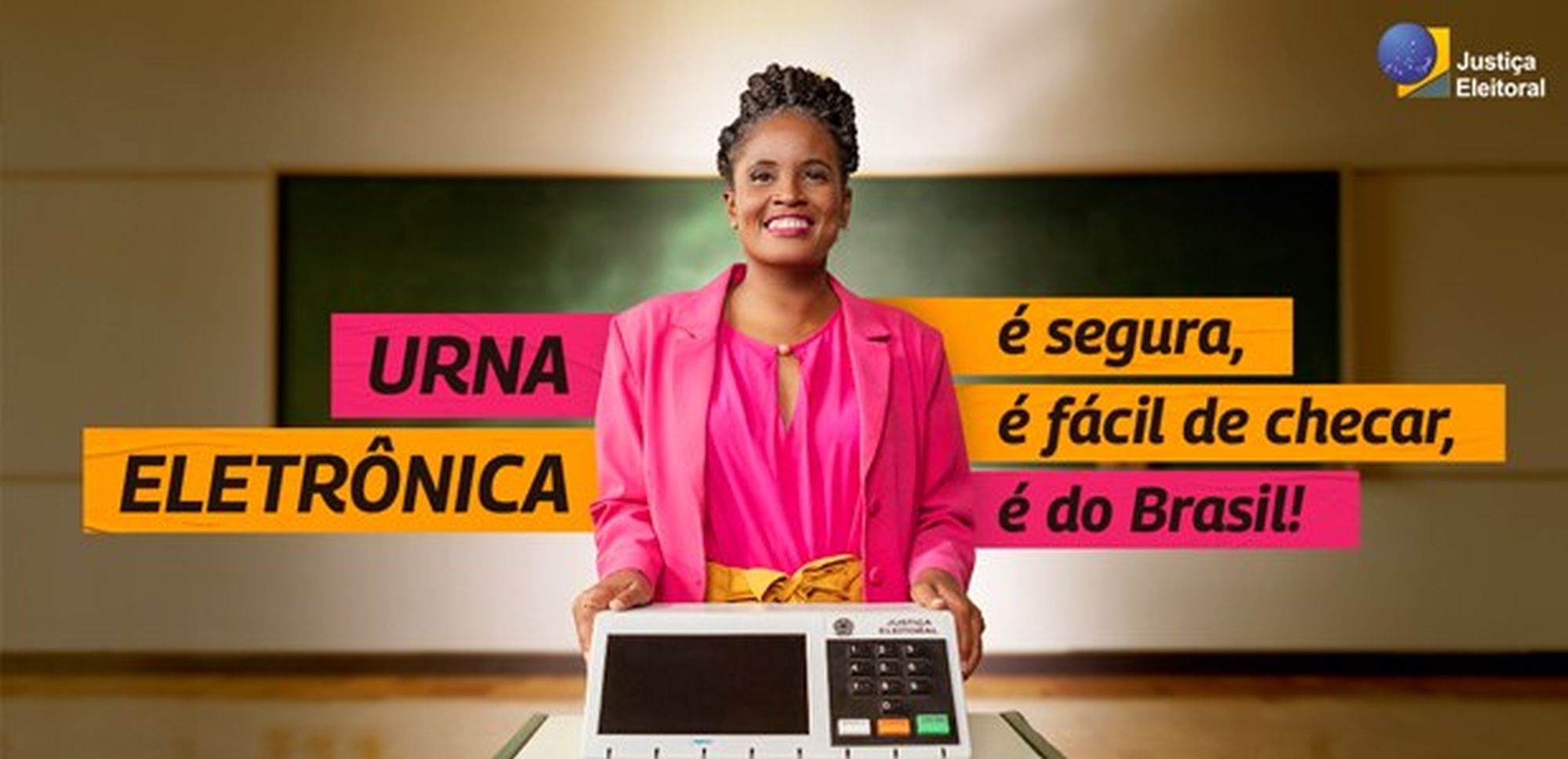 From the page of the Supreme Electoral Court, with philosopher, Djamila Ribeiro. “Electronic Voting Machines: it’s safe, it’s easy to check, it’s Brazil’s!”