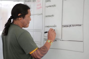 An indigenous man participates in a modeling exercise run by Conexsus in Mato Grosso, Brazil - Conexsus/Handout
