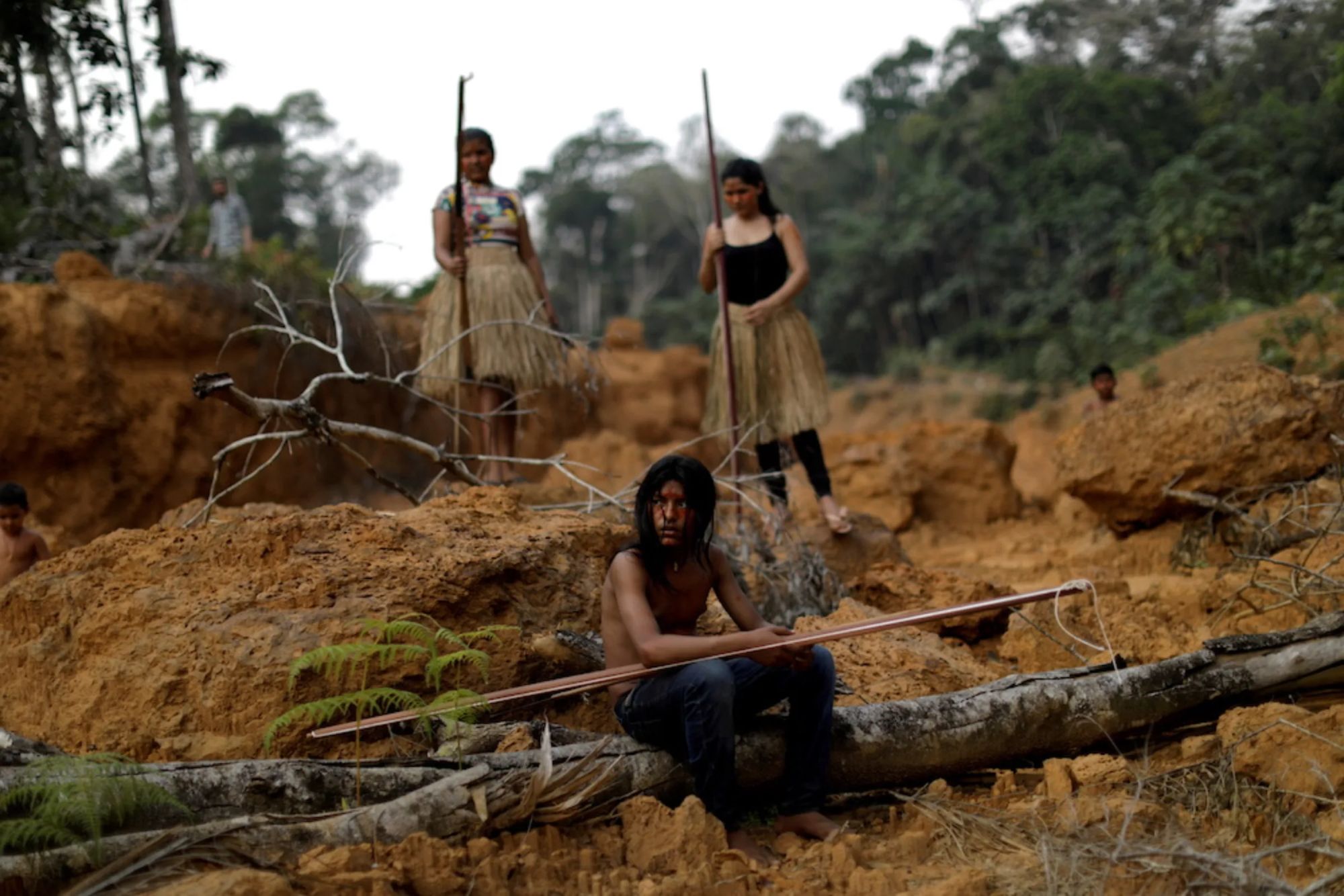 Indigenous people show a deforested area inside the Amazon rainforest REUTERS/Ueslei Marcelino