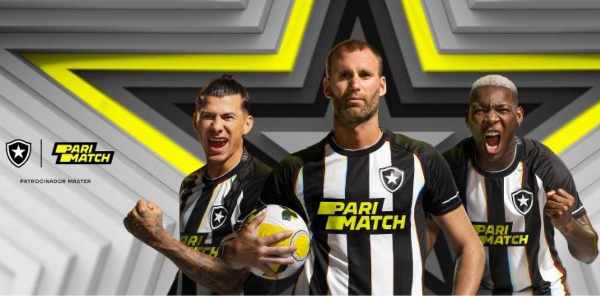 Players from Botafogo wearing Parimatch jerseys.